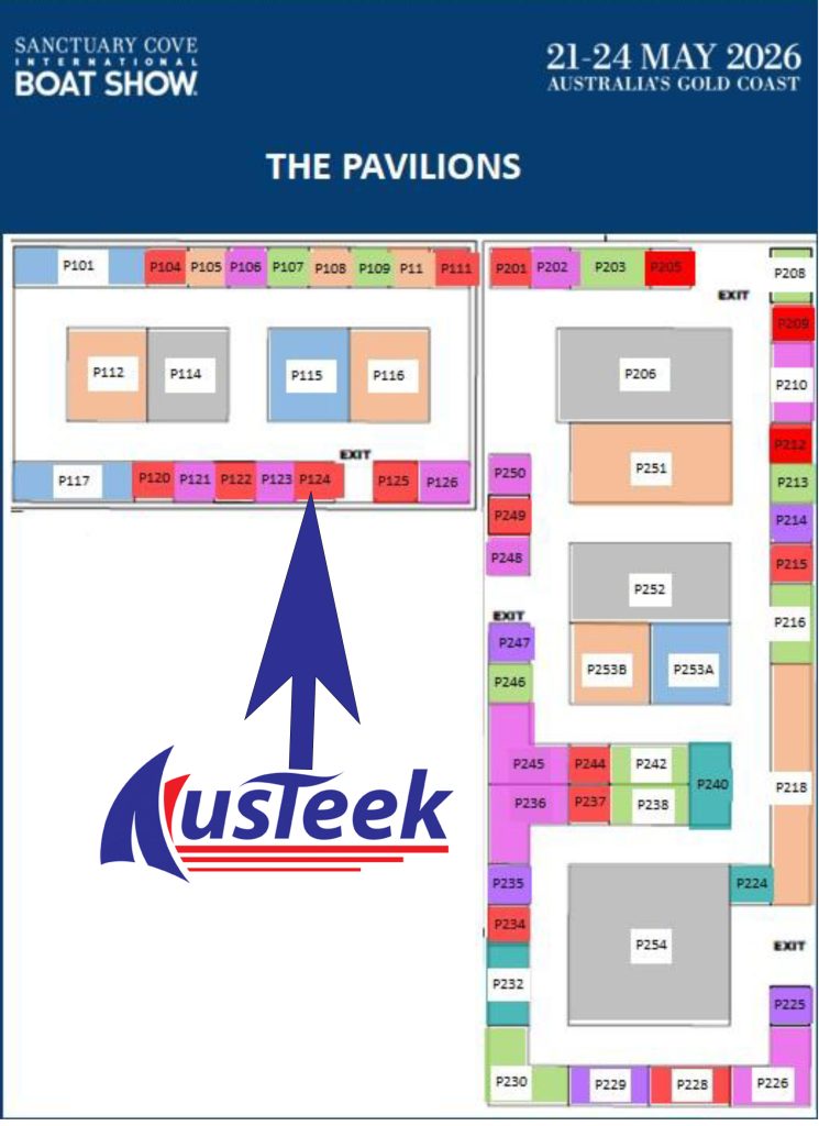 Austeek booth P124 at the Sanctuary Cove International Boat Show